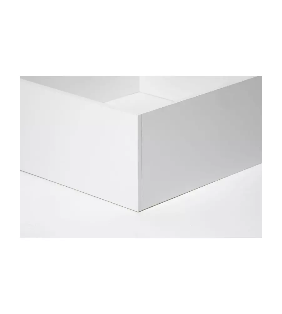 Letto 1 piazza e mezza "bed box" bianco con rete e contenitore, 120x190 cm